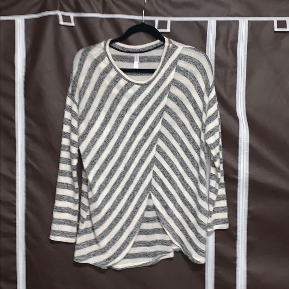 Gray striped long sleeve